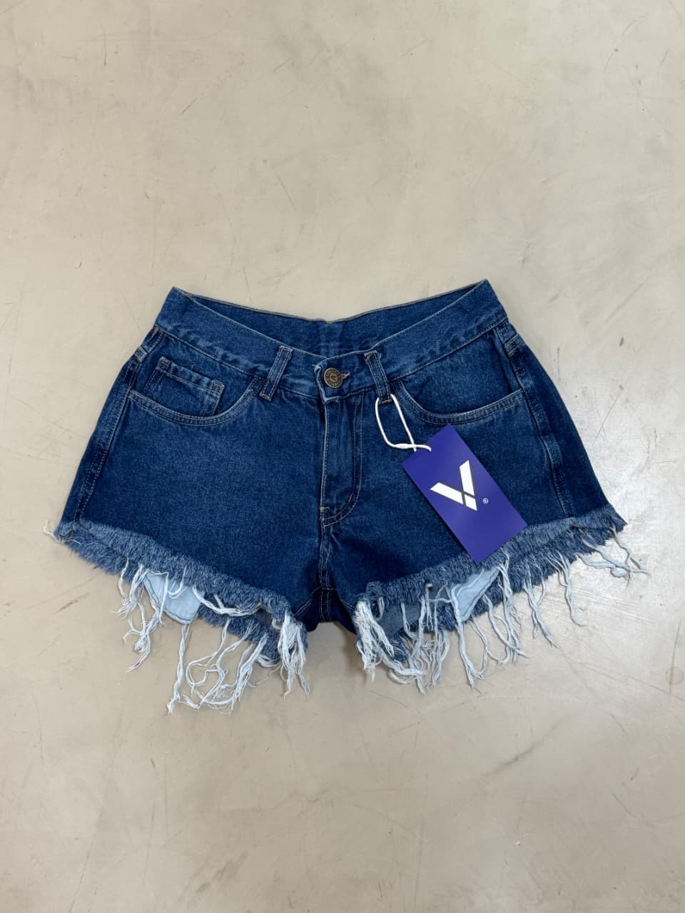 SHORT FLECO  AZUL LOCALIZADO >>tiro bajo