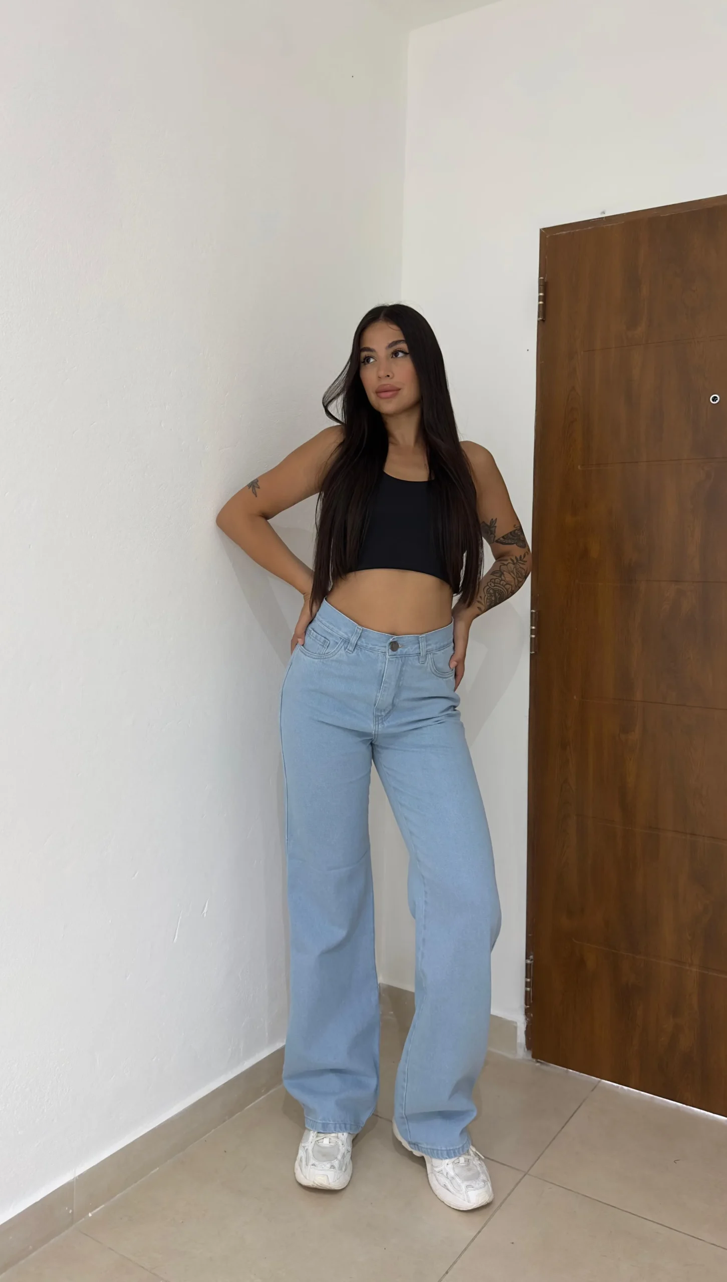 WIDE LEG CELESTE CLÁSICO