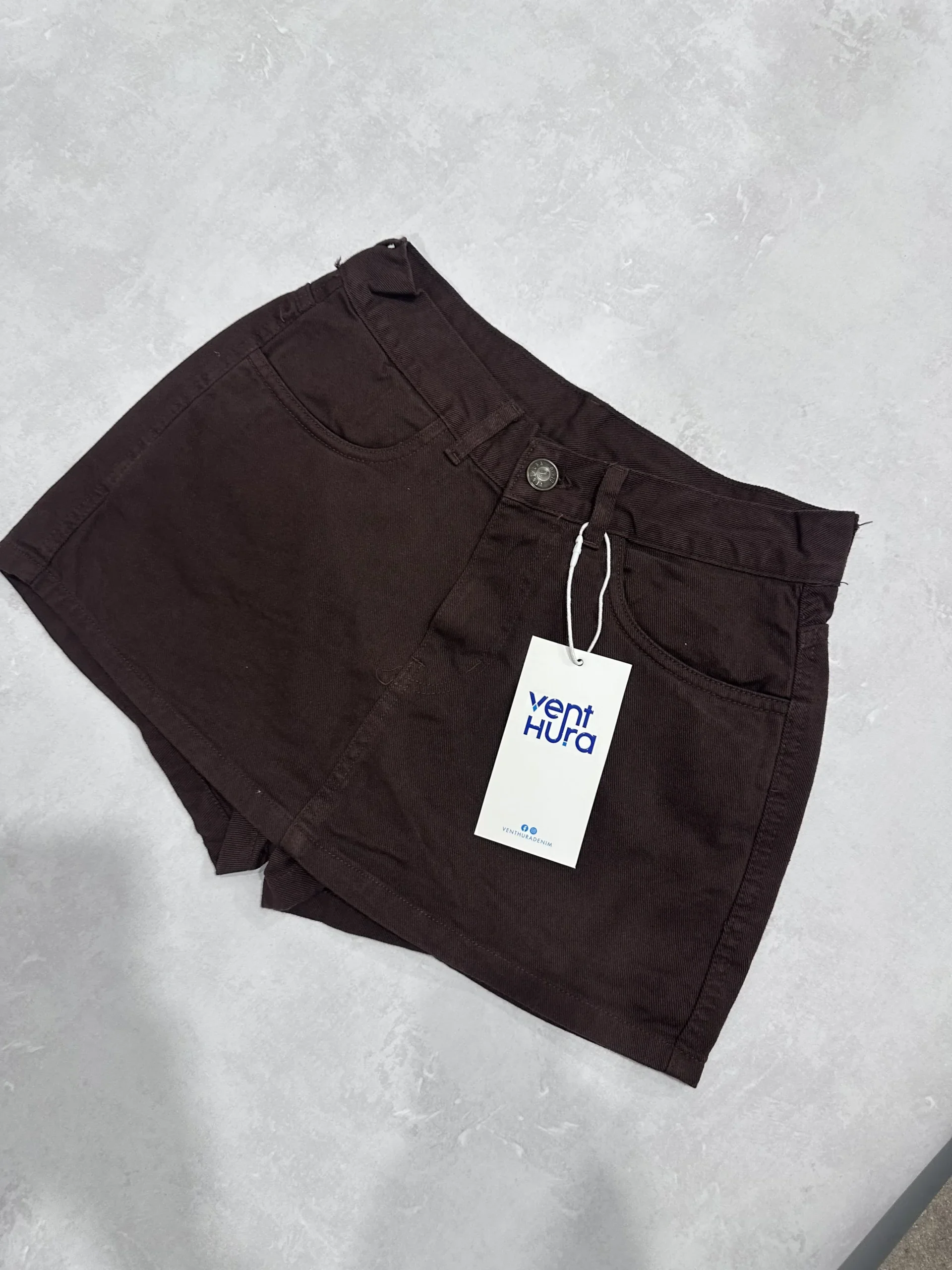 Pollera short rígido chocolate - Venthura